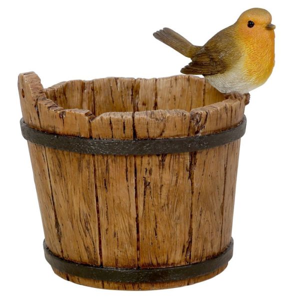 Water Barrel Planter Robin